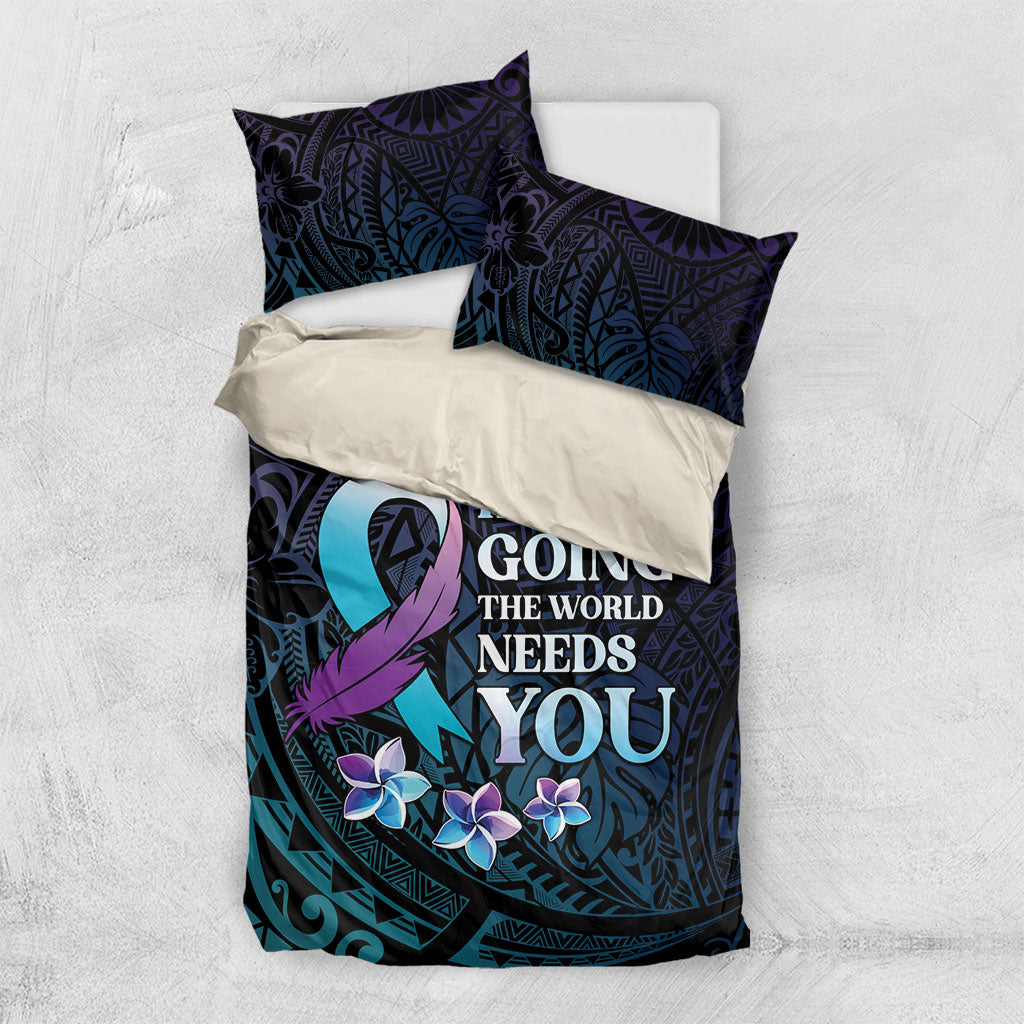 Polynesia Suicide Prevention Bedding Set Keep Going The World Needs You