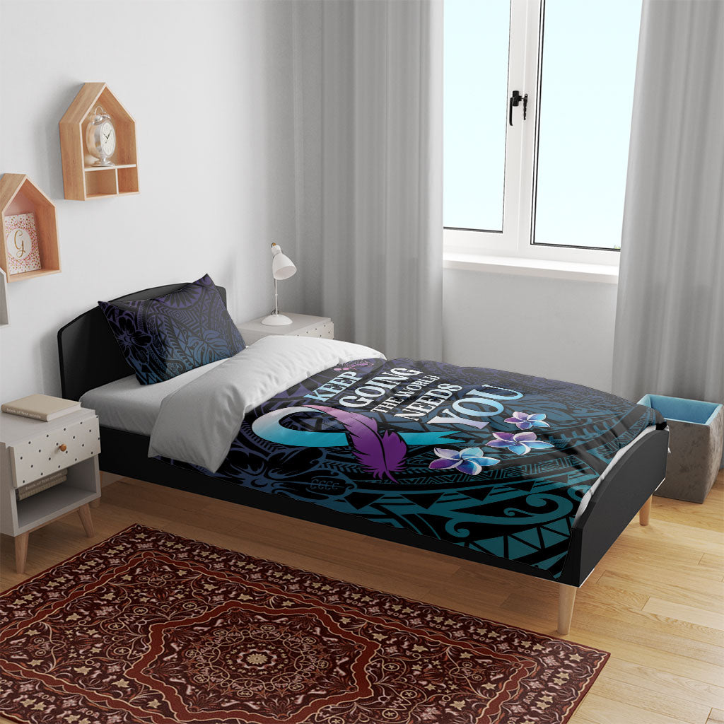 Polynesia Suicide Prevention Bedding Set Keep Going The World Needs You