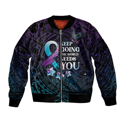 Polynesia Suicide Prevention Bomber Jacket Keep Going The World Needs You
