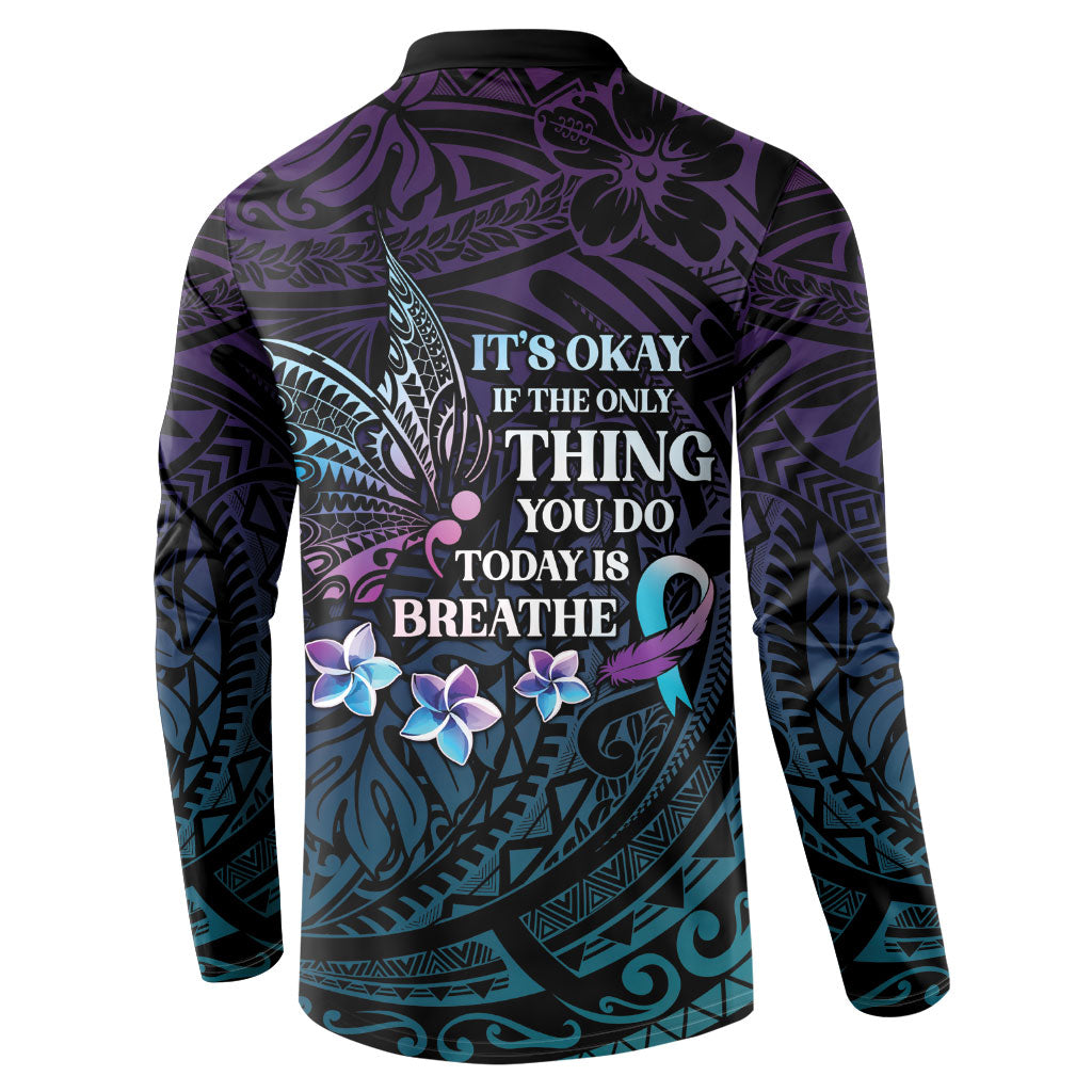 Polynesia Suicide Prevention Button Sweatshirt Keep Going The World Needs You