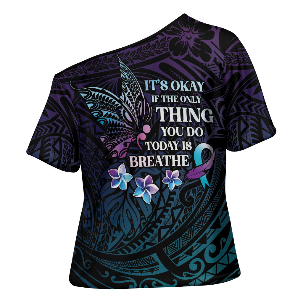 Polynesia Suicide Prevention Cross Shoulder Shirt Keep Going The World Needs You