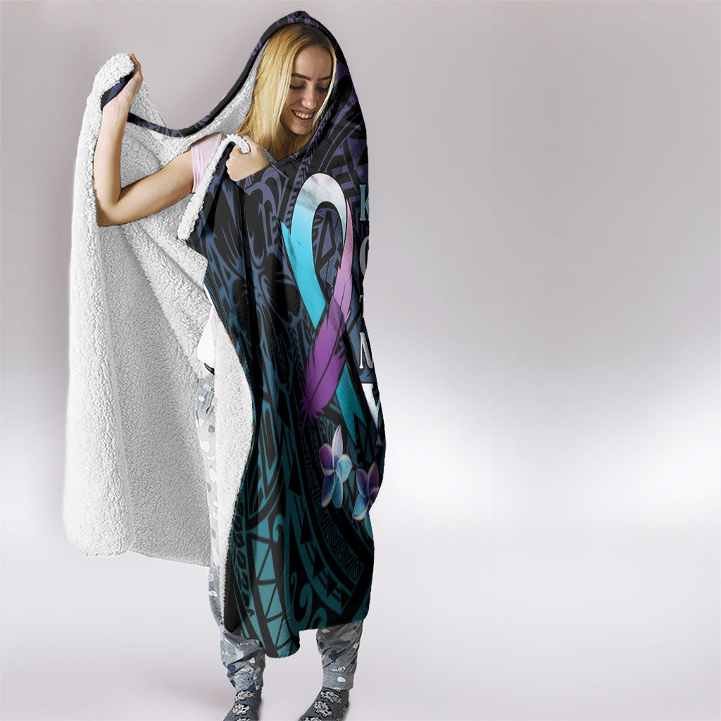 Polynesia Suicide Prevention Hooded Blanket Keep Going The World Needs You