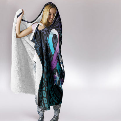 Polynesia Suicide Prevention Hooded Blanket Keep Going The World Needs You