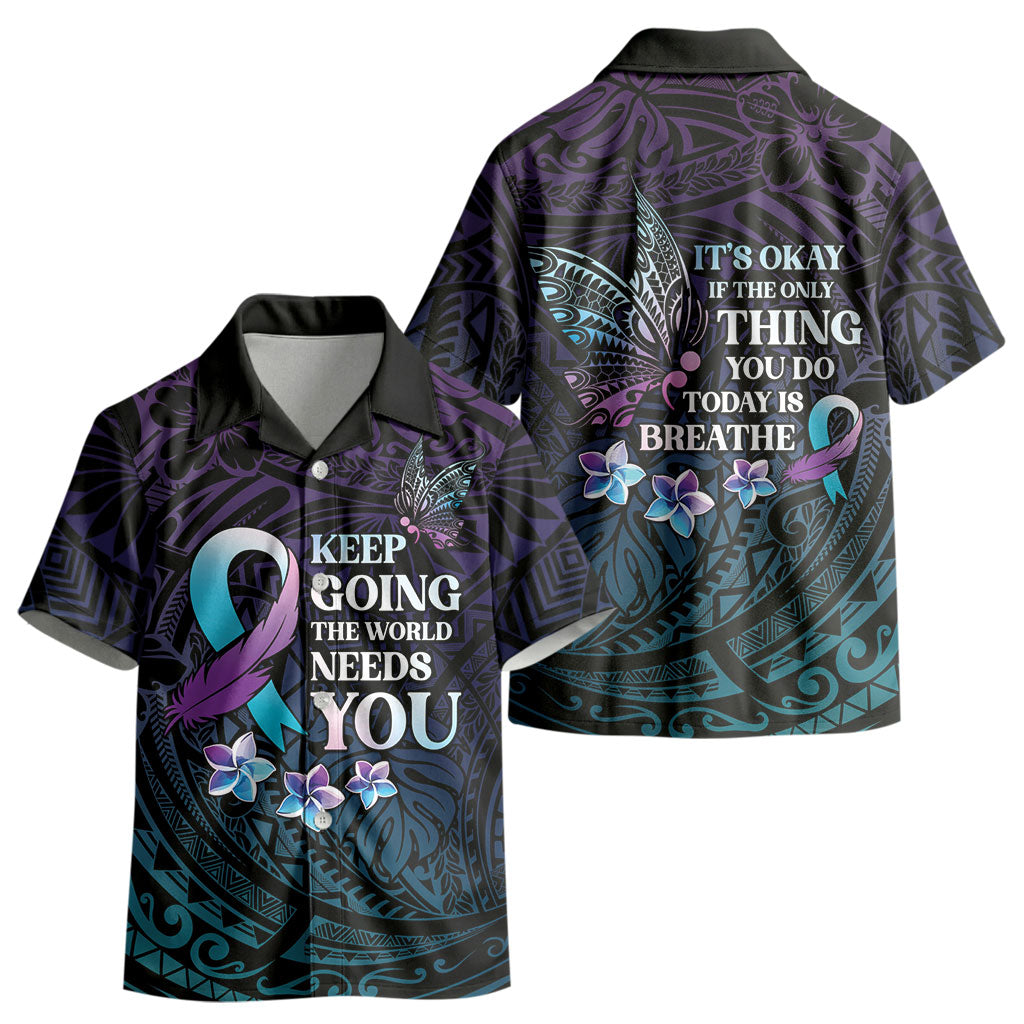 Polynesia Suicide Prevention Kid Hawaiian Shirt Keep Going The World Needs You