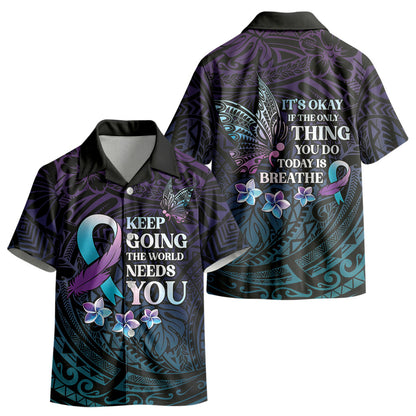 Polynesia Suicide Prevention Kid Hawaiian Shirt Keep Going The World Needs You