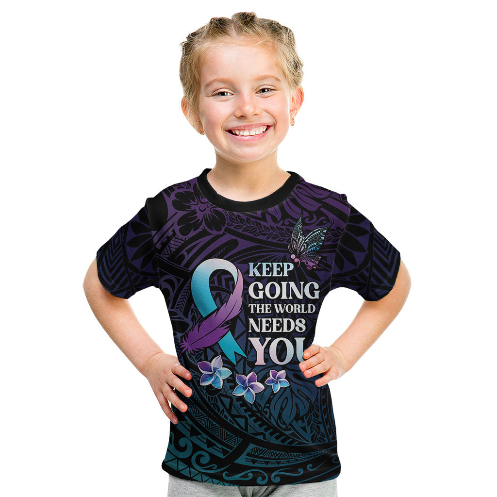 Polynesia Suicide Prevention Kid T Shirt Keep Going The World Needs You
