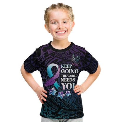 Polynesia Suicide Prevention Kid T Shirt Keep Going The World Needs You