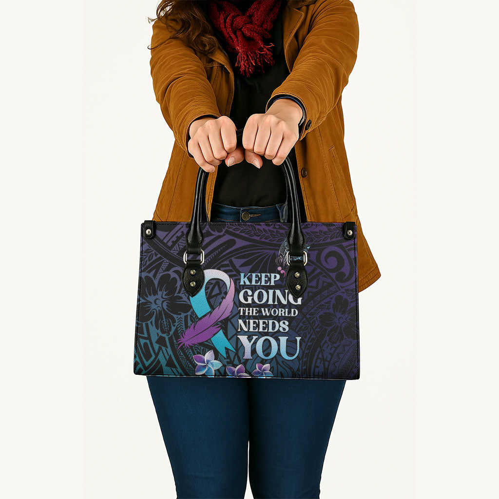 Polynesia Suicide Prevention Leather Bag Keep Going The World Needs You