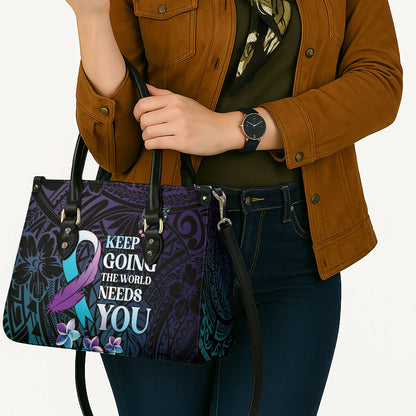 Polynesia Suicide Prevention Leather Bag Keep Going The World Needs You