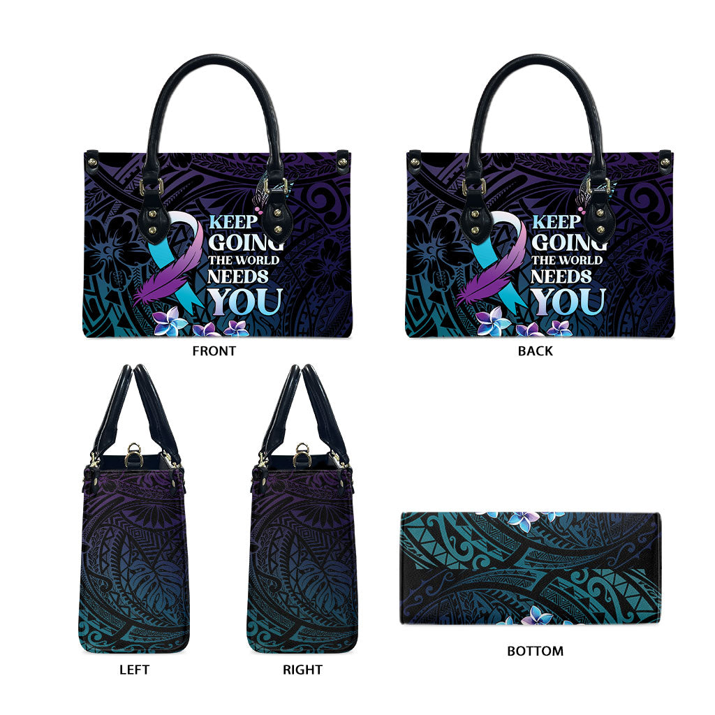 Polynesia Suicide Prevention Leather Bag Keep Going The World Needs You