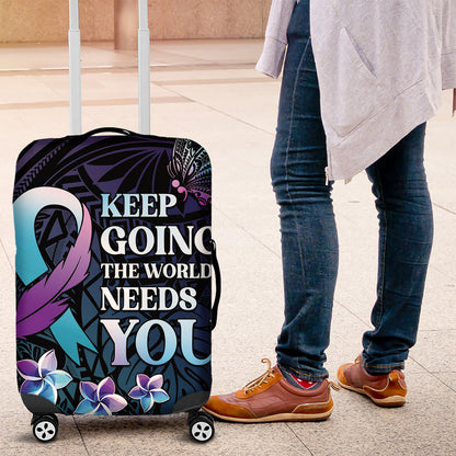 Polynesia Suicide Prevention Luggage Cover Keep Going The World Needs You