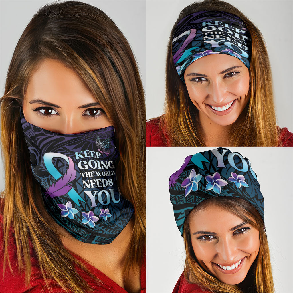 Polynesia Suicide Prevention Neck Gaiter Keep Going The World Needs You