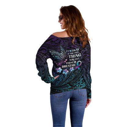 Polynesia Suicide Prevention Off Shoulder Sweater Keep Going The World Needs You