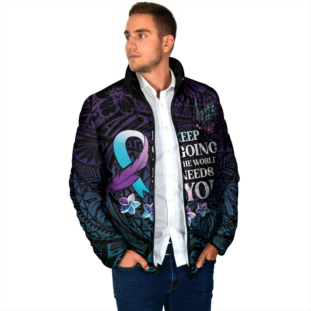Polynesia Suicide Prevention Padded Jacket Keep Going The World Needs You