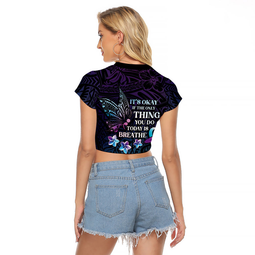 Polynesia Suicide Prevention Raglan Cropped T Shirt Keep Going The World Needs You