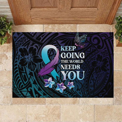 Polynesia Suicide Prevention Rubber Doormat Keep Going The World Needs You