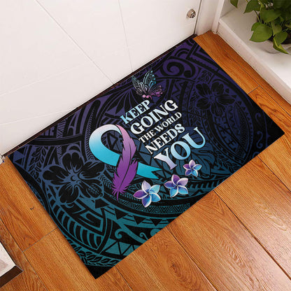 Polynesia Suicide Prevention Rubber Doormat Keep Going The World Needs You