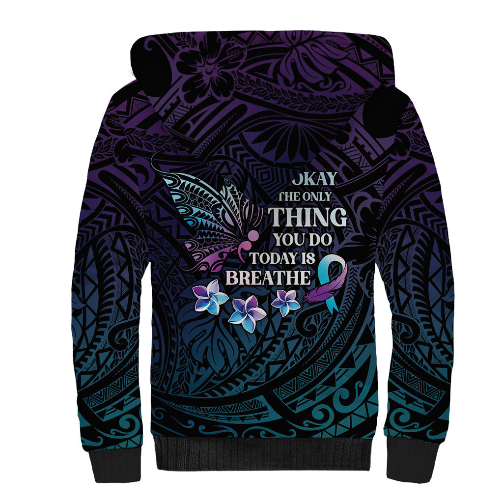 Polynesia Suicide Prevention Sherpa Hoodie Keep Going The World Needs You