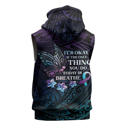 Polynesia Suicide Prevention Sleeveless Hoodie Keep Going The World Needs You