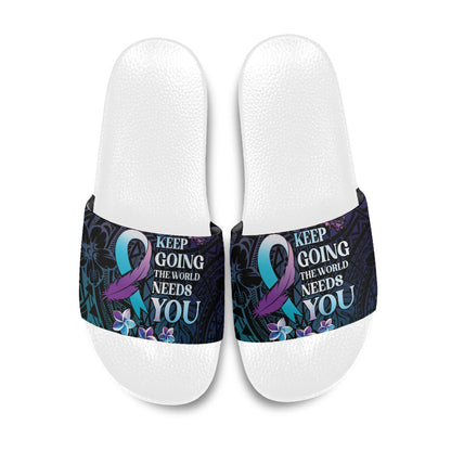 Polynesia Suicide Prevention Slide Sandals Keep Going The World Needs You