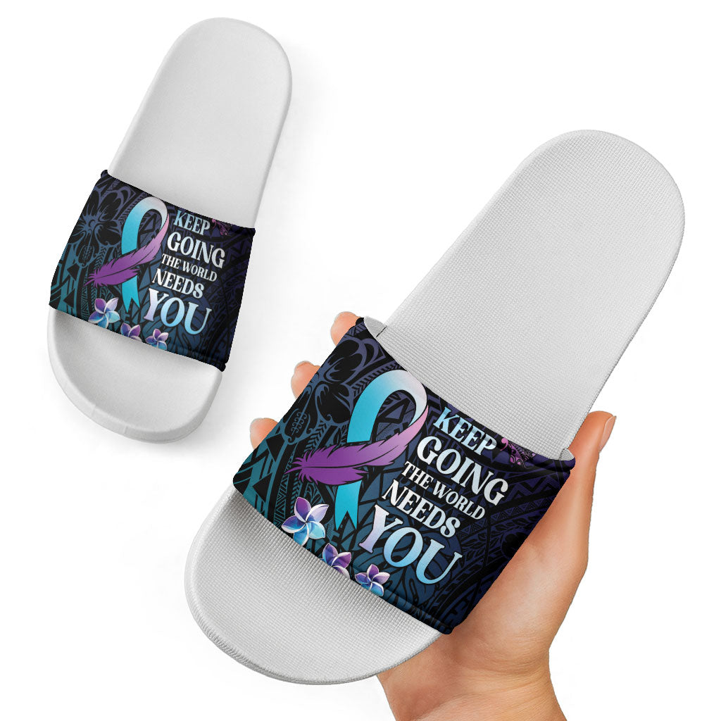 Polynesia Suicide Prevention Slide Sandals Keep Going The World Needs You