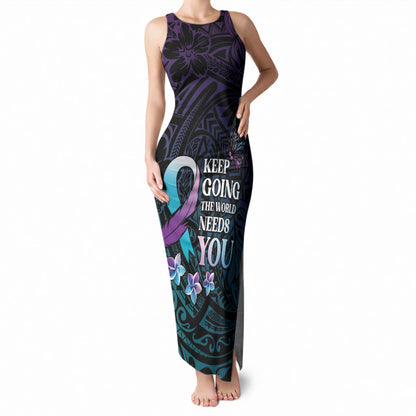 Polynesia Suicide Prevention Tank Maxi Dress Keep Going The World Needs You