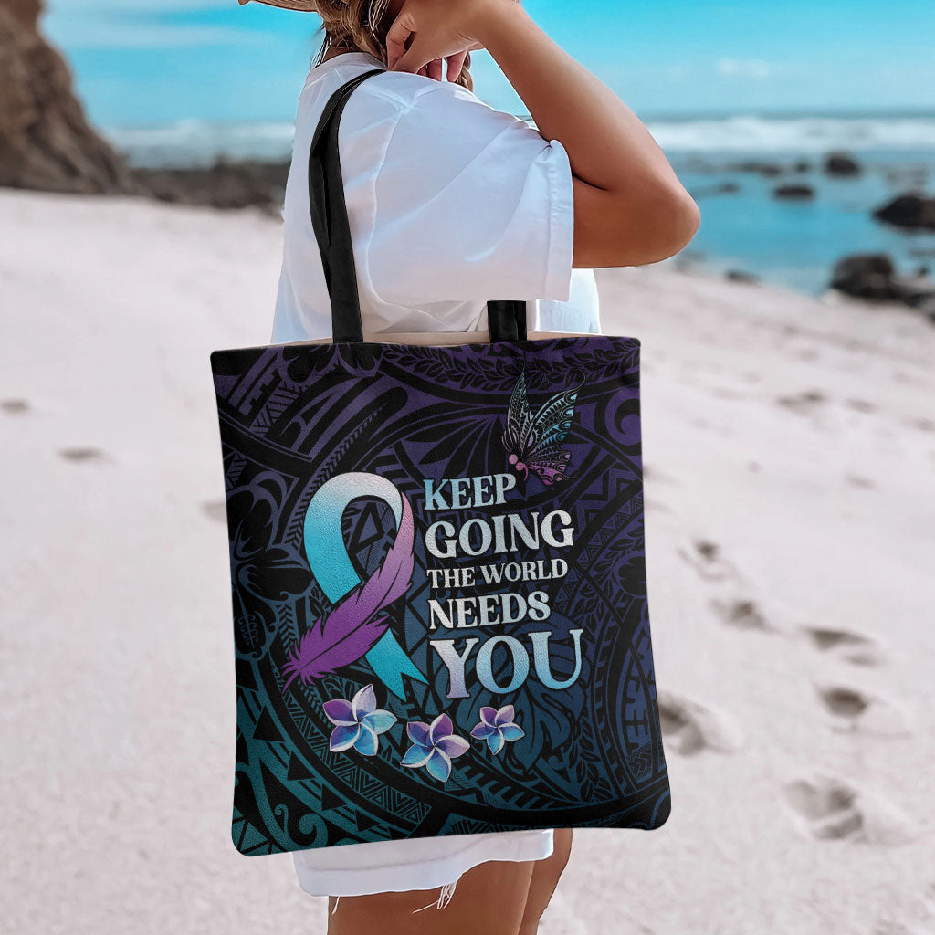 Polynesia Suicide Prevention Tote Bag Keep Going The World Needs You