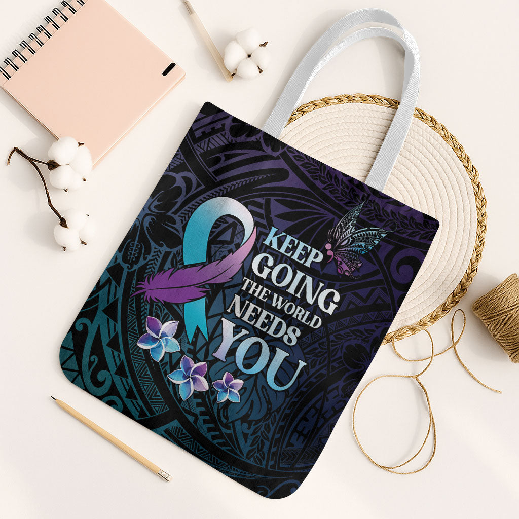 Polynesia Suicide Prevention Tote Bag Keep Going The World Needs You