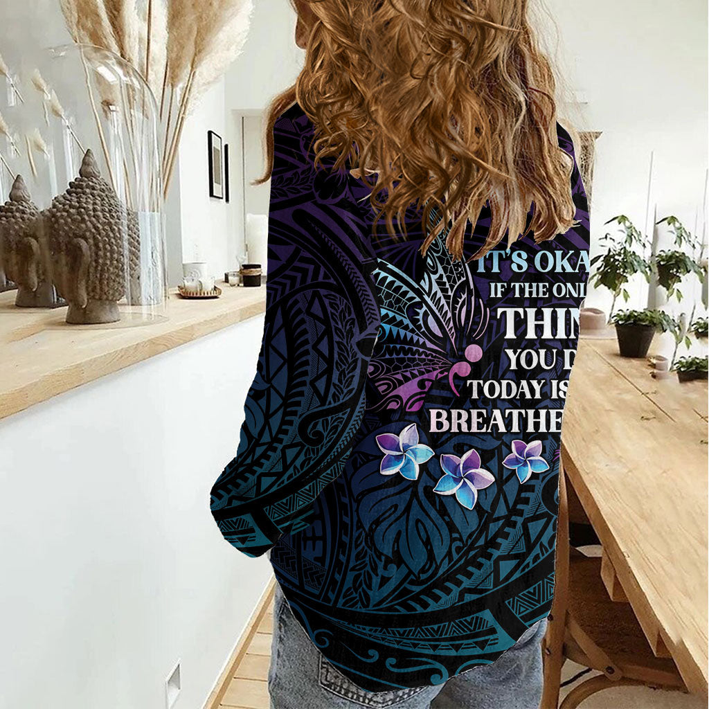 Polynesia Suicide Prevention Women Casual Shirt Keep Going The World Needs You