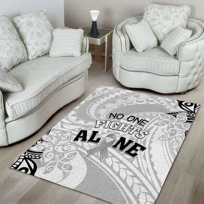 Polynesia Brain Cancer Area Rug No One Fights Alone
