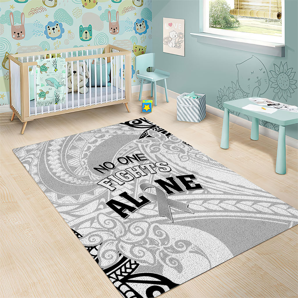 Polynesia Brain Cancer Area Rug No One Fights Alone