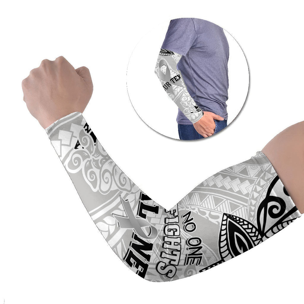 Personalised Polynesia Brain Cancer Arm Sleeves No One Fights Alone