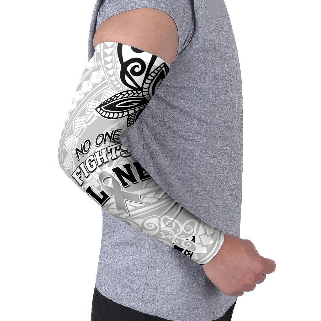 Personalised Polynesia Brain Cancer Arm Sleeves No One Fights Alone