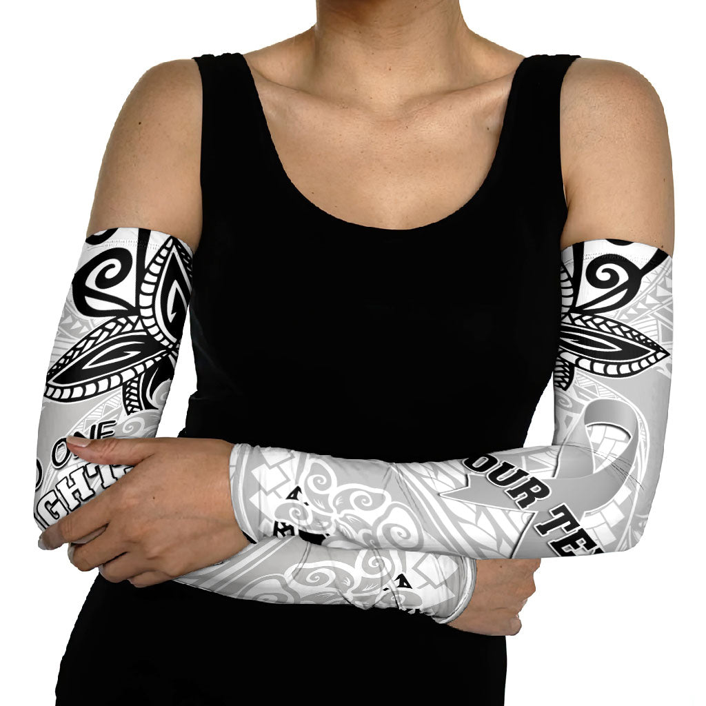 Personalised Polynesia Brain Cancer Arm Sleeves No One Fights Alone