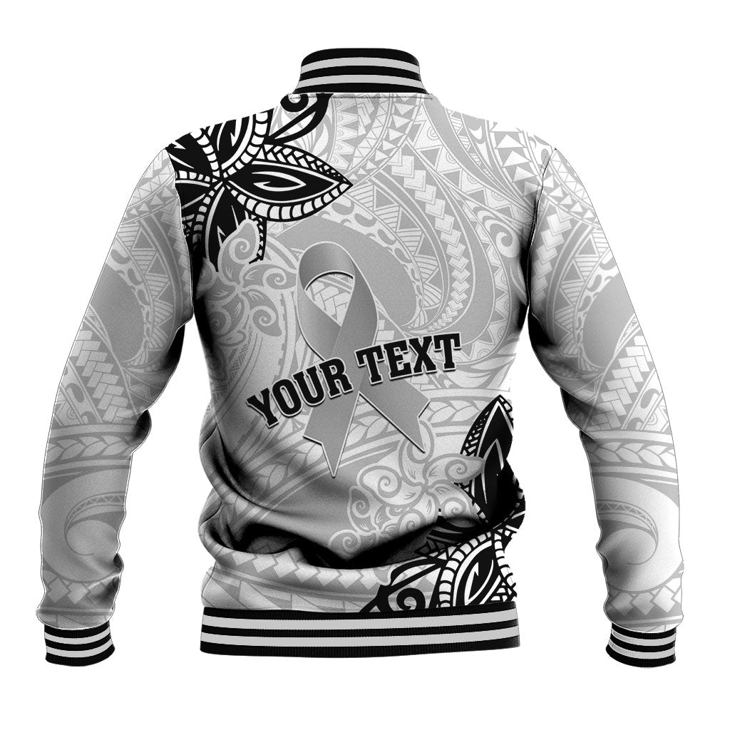 Personalised Polynesia Brain Cancer Baseball Jacket No One Fights Alone