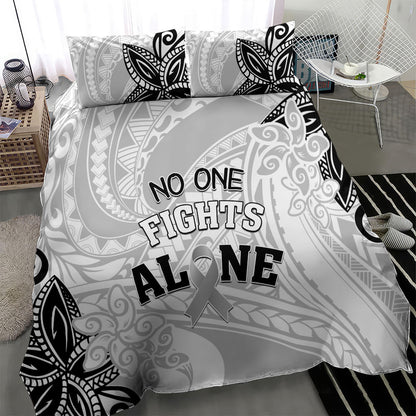 Polynesia Brain Cancer Bedding Set No One Fights Alone