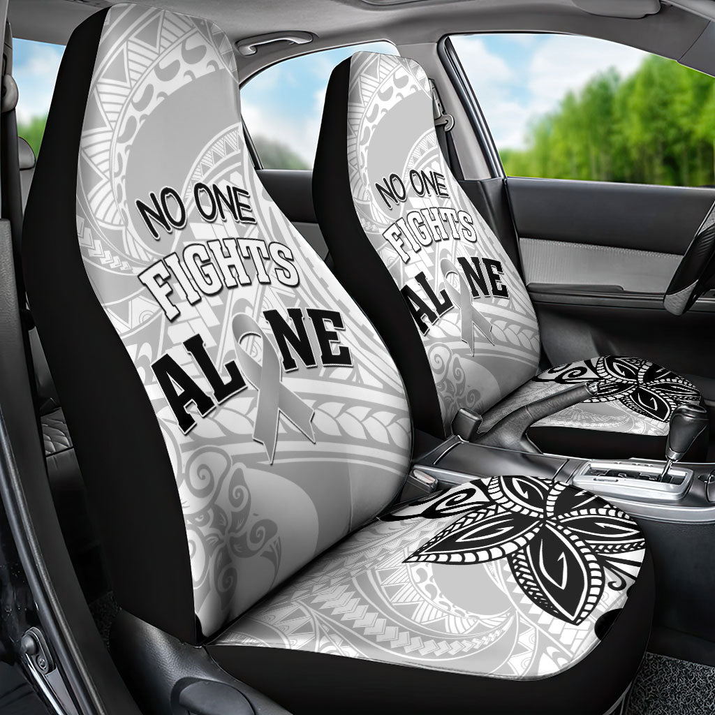 Polynesia Brain Cancer Car Seat Cover No One Fights Alone