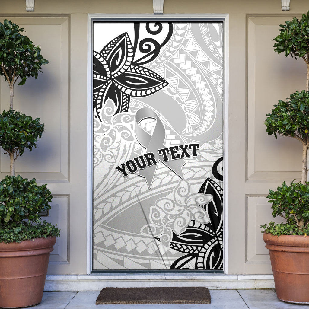 Personalised Polynesia Brain Cancer Door Cover No One Fights Alone