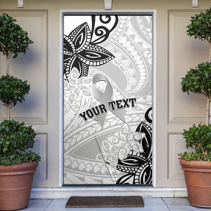 Personalised Polynesia Brain Cancer Door Cover No One Fights Alone