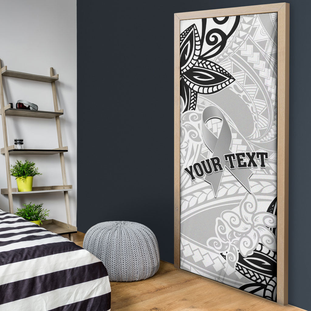 Personalised Polynesia Brain Cancer Door Cover No One Fights Alone