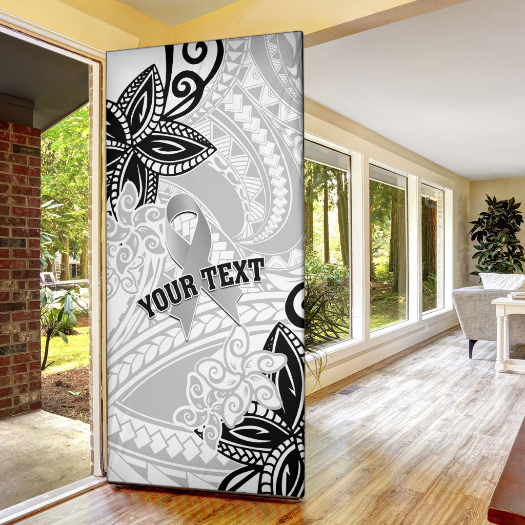 Personalised Polynesia Brain Cancer Door Cover No One Fights Alone