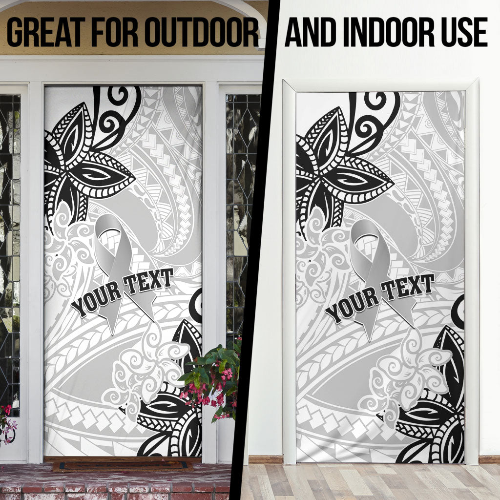 Personalised Polynesia Brain Cancer Door Cover No One Fights Alone