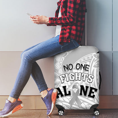 Polynesia Brain Cancer Luggage Cover No One Fights Alone