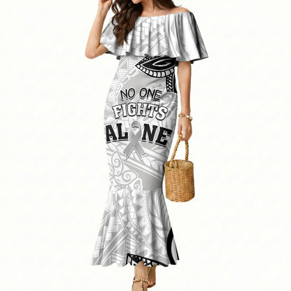 Personalised Polynesia Brain Cancer Mermaid Dress No One Fights Alone