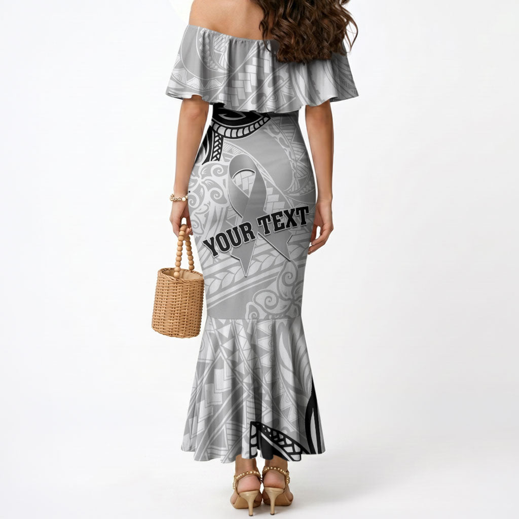 Personalised Polynesia Brain Cancer Mermaid Dress No One Fights Alone