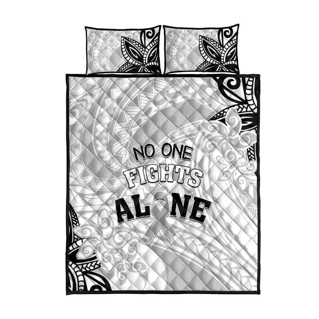 Polynesia Brain Cancer Quilt Bed Set No One Fights Alone