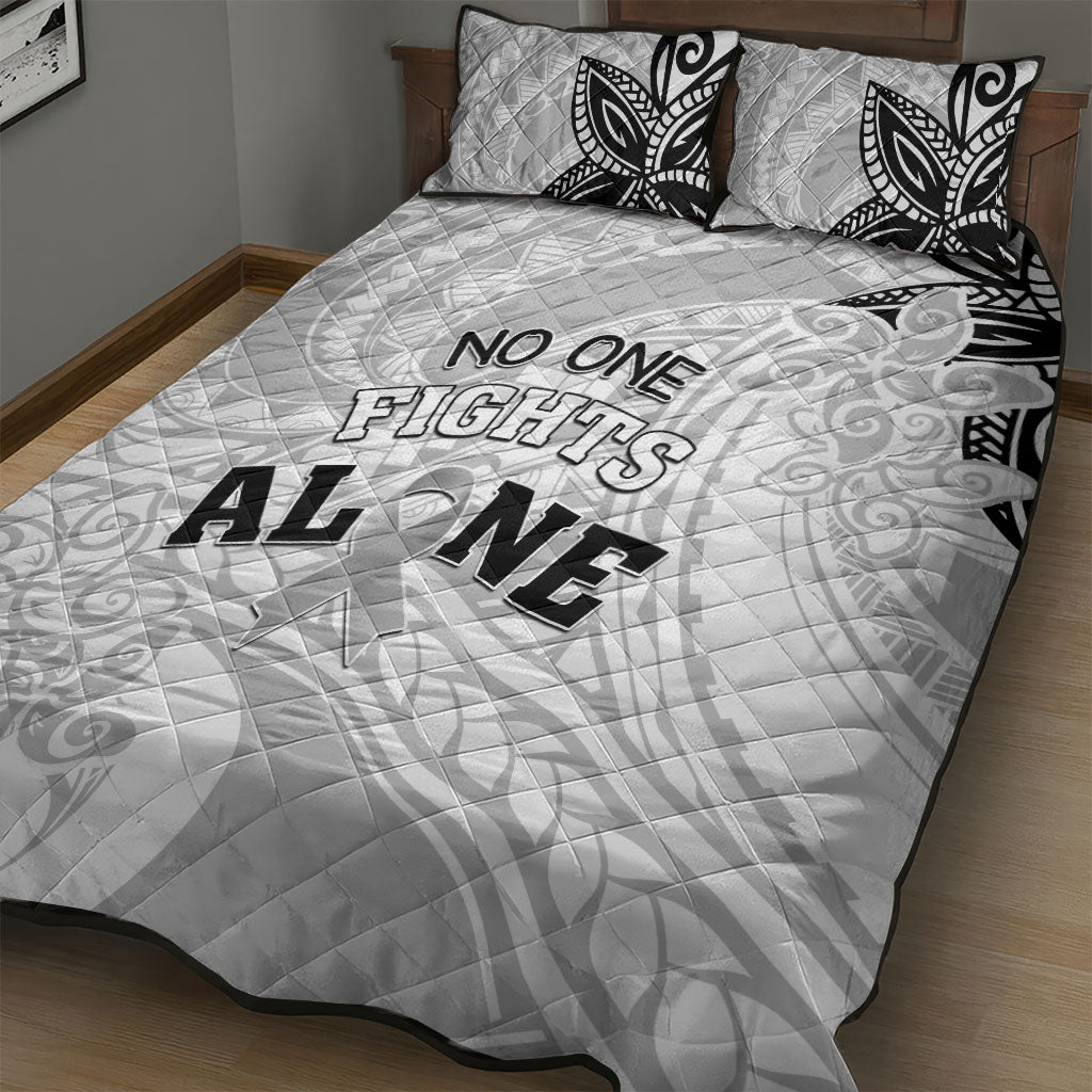 Polynesia Brain Cancer Quilt Bed Set No One Fights Alone