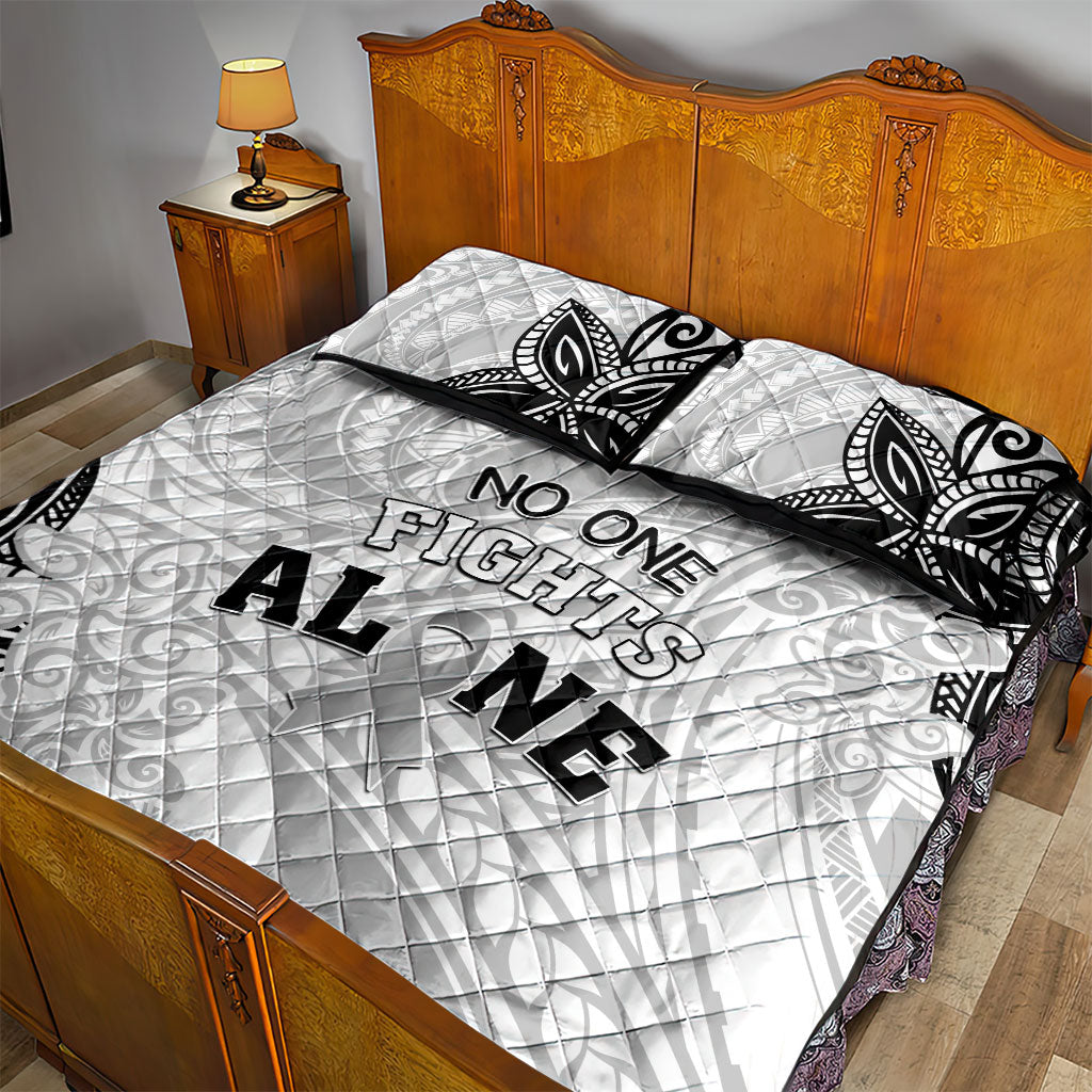 Polynesia Brain Cancer Quilt Bed Set No One Fights Alone