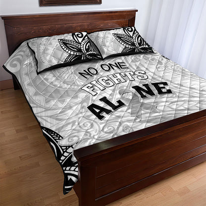 Polynesia Brain Cancer Quilt Bed Set No One Fights Alone