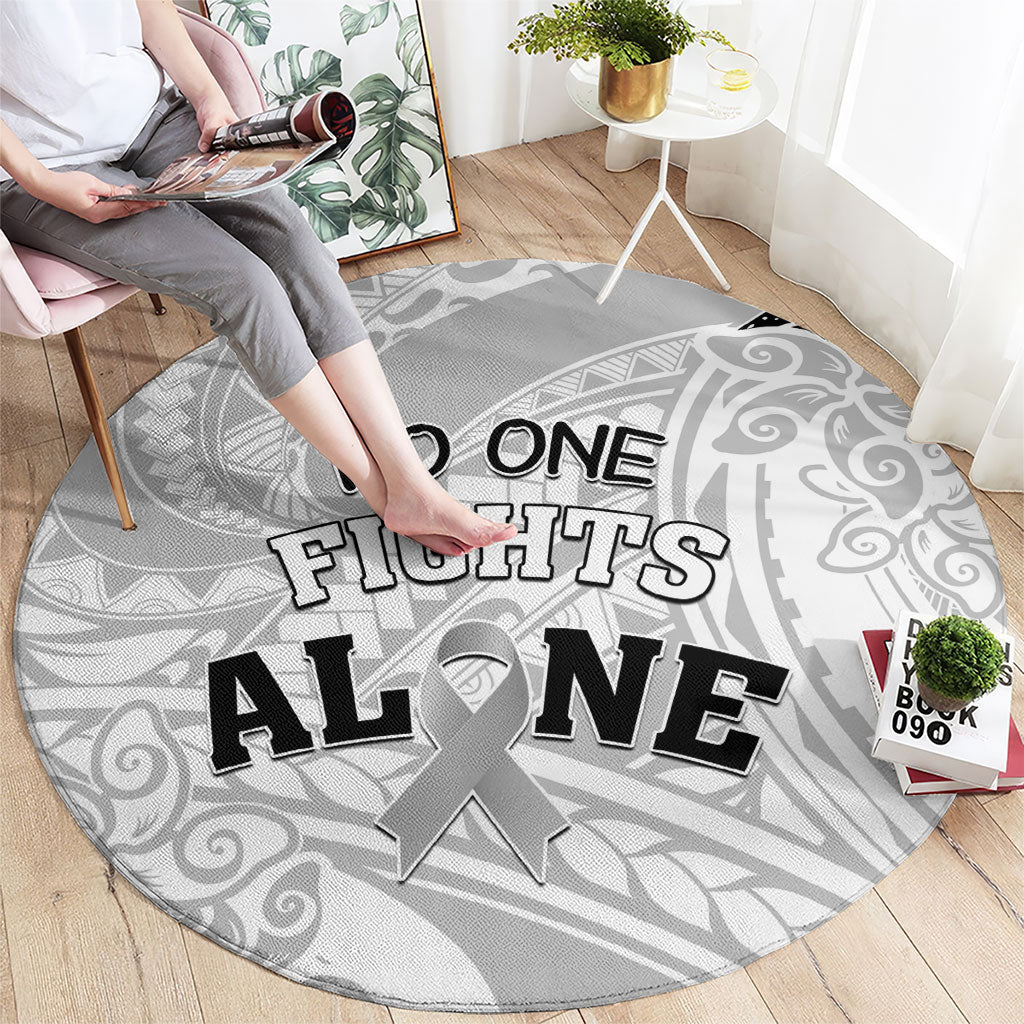 Polynesia Brain Cancer Round Carpet No One Fights Alone